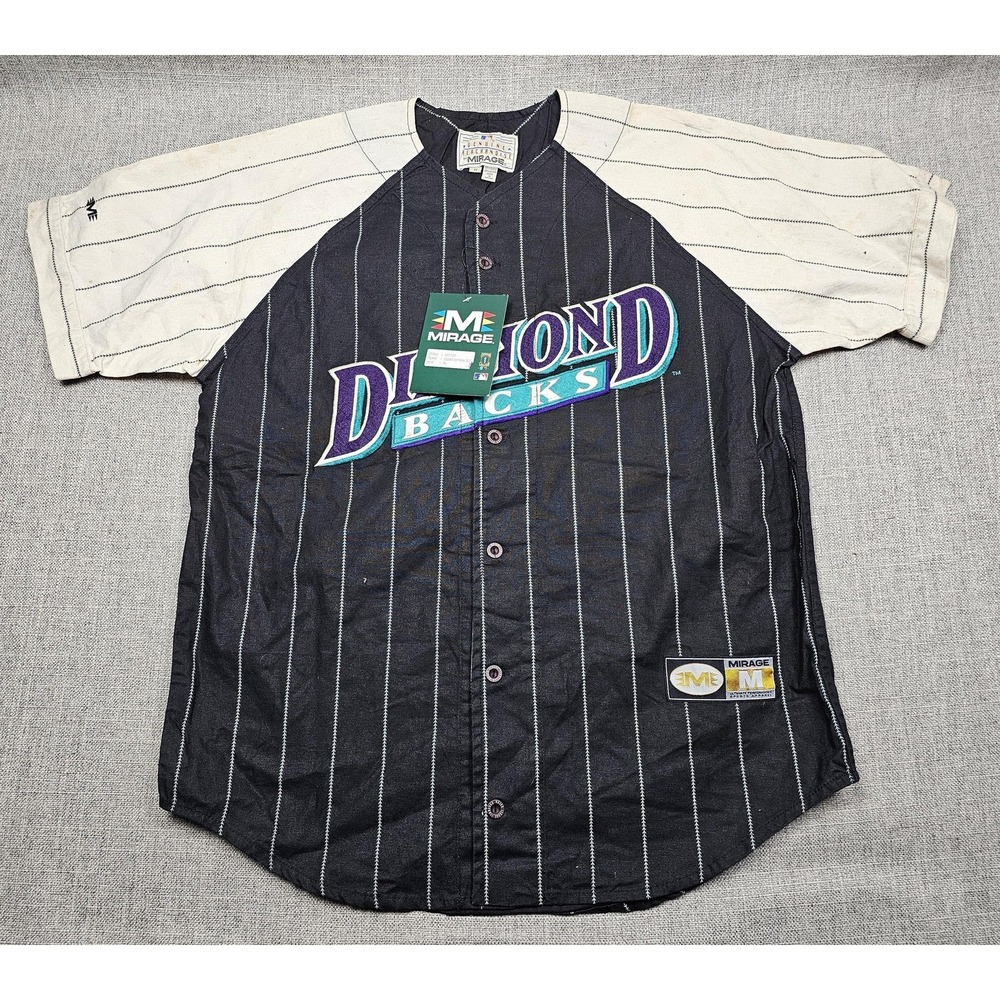 Vintage Arizona Diamondbacks Jersey Mens Medium Black MLB Baseball Mirage 90s
